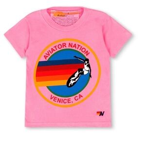 Aviator Nation Pink Kids Graphic Tee